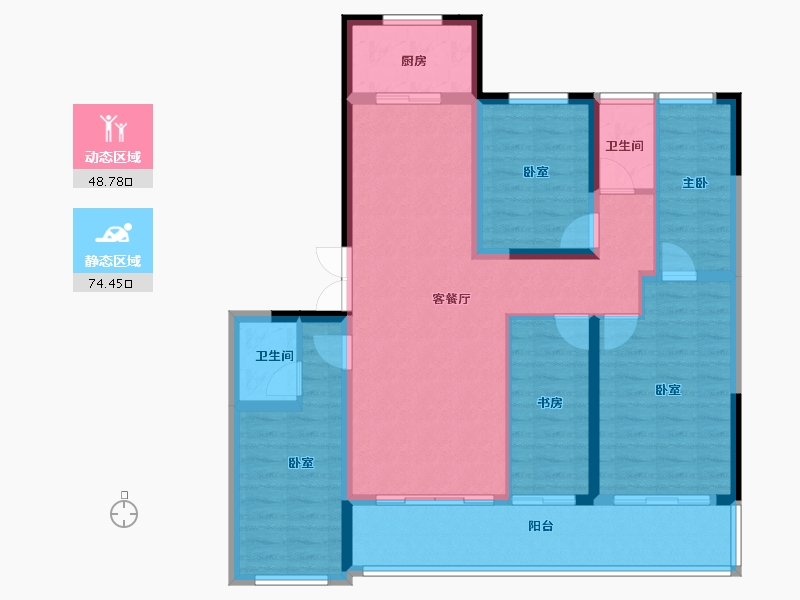 浙江省-杭州市-曲江新鸥鹏杭州第三城-110.36-户型库-动静分区