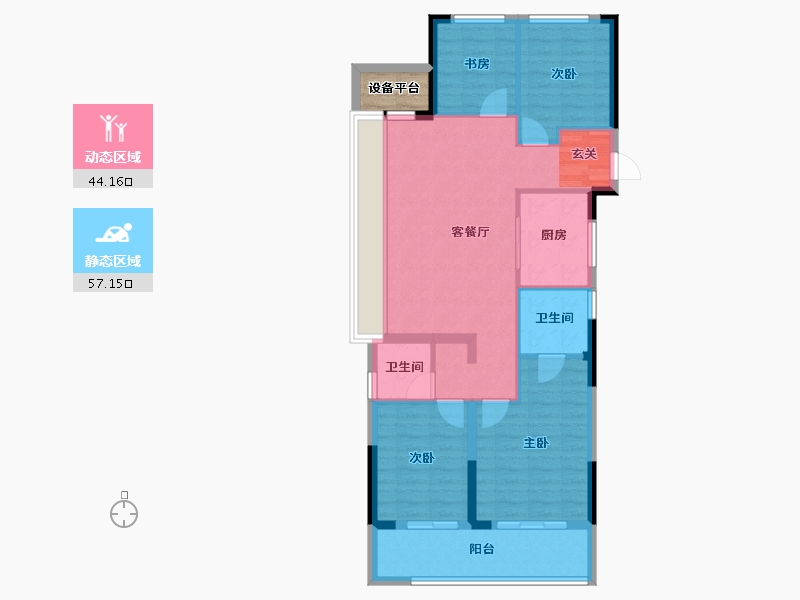 浙江省-台州市-万科心海上城-93.57-户型库-动静分区