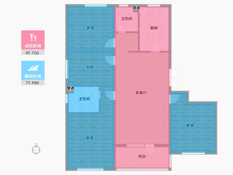 山东省-青岛市-福瀛天麓湖二期-126.00-户型库-动静分区