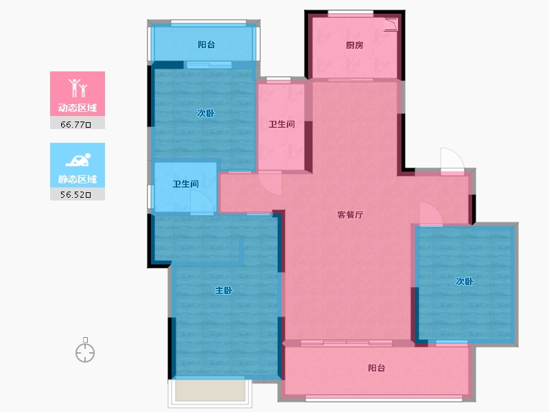 江西省-九江市-宇龙湖畔花园-110.70-户型库-动静分区