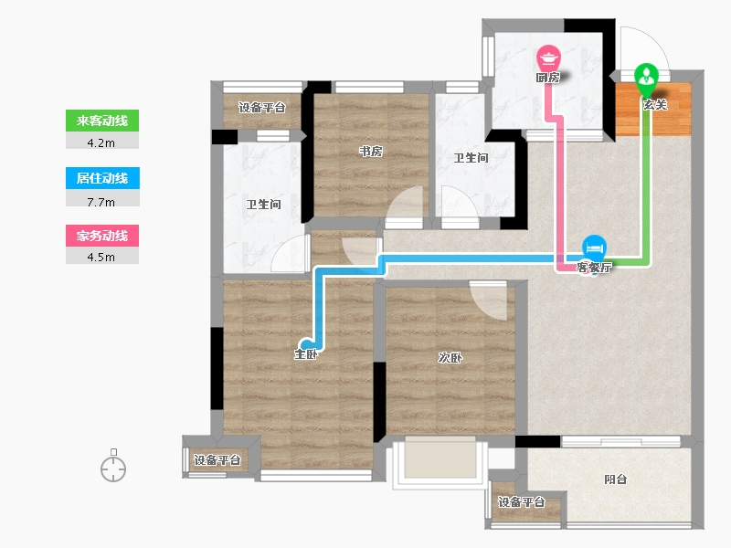 浙江省-台州市-旭辉府-71.00-户型库-动静线