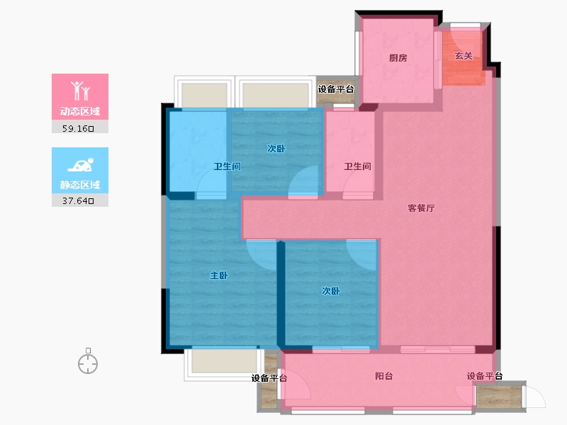 江苏省-常州市-新城湖悦朗隽-90.01-户型库-动静分区