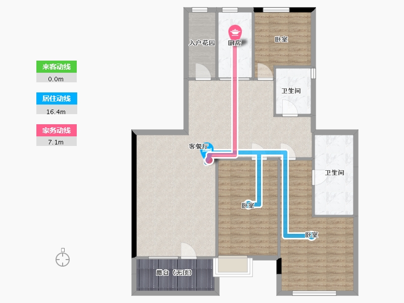 辽宁省-盘锦市-盘锦恒大滨河世家-115.44-户型库-动静线