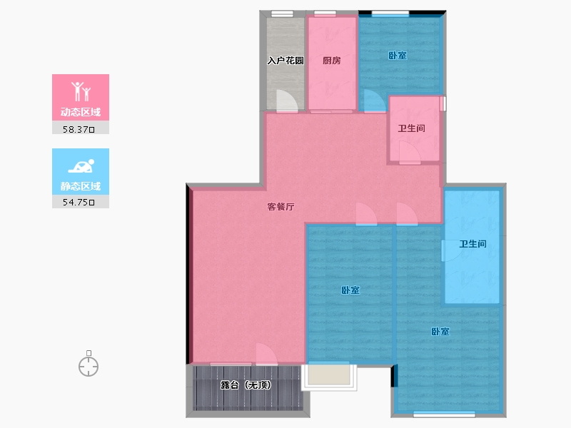 辽宁省-盘锦市-盘锦恒大滨河世家-115.44-户型库-动静分区