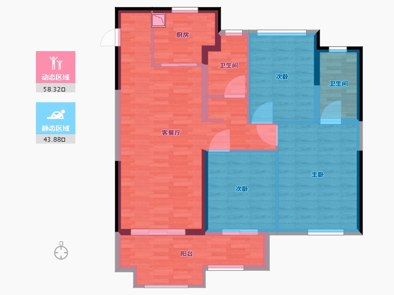 江苏省-南通市-万科翡翠公园-92.00-户型库-动静分区