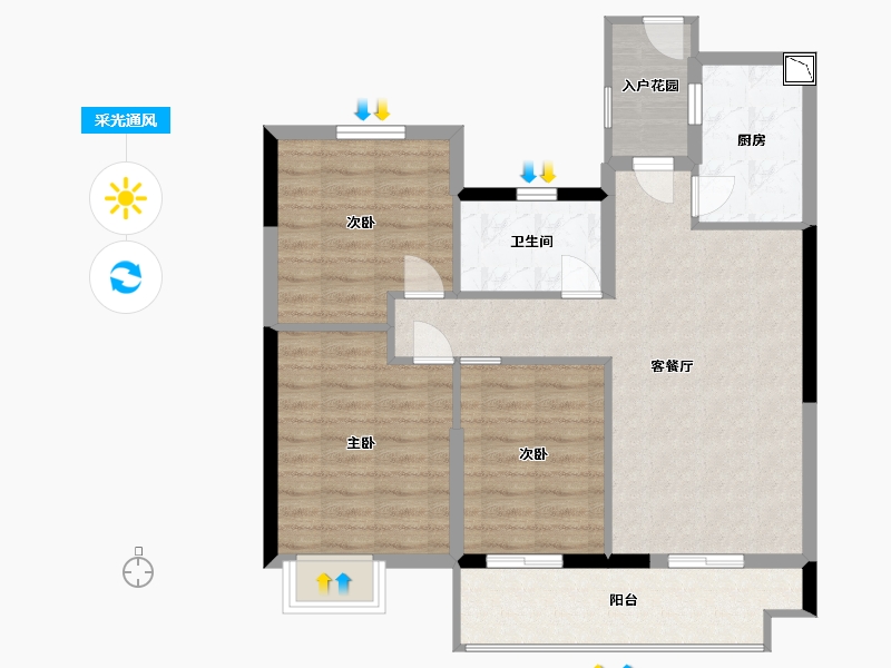 江西省-南昌市-富力银禧悦城-80.00-户型库-采光通风