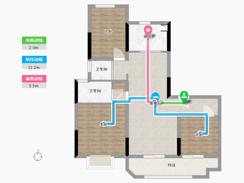 江苏省-南通市-碧桂园十里江山-92.00-户型库-动静线