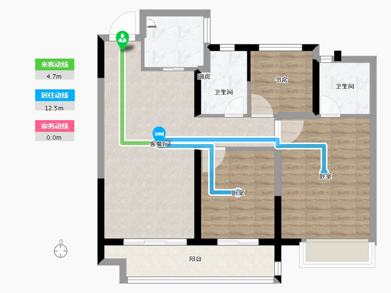 浙江省-绍兴市-中梁隐山府-78.00-户型库-动静线