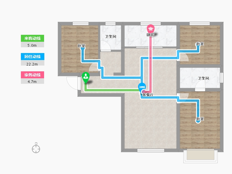 新疆维吾尔自治区-乌鲁木齐市-万科都会传奇-85.37-户型库-动静线