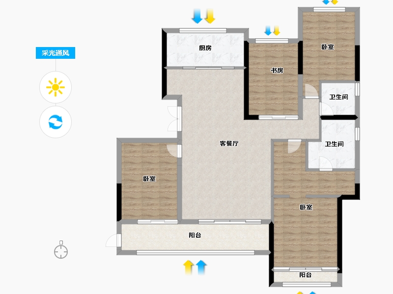 福建省-福州市-香開長龍-132.00-户型库-采光通风