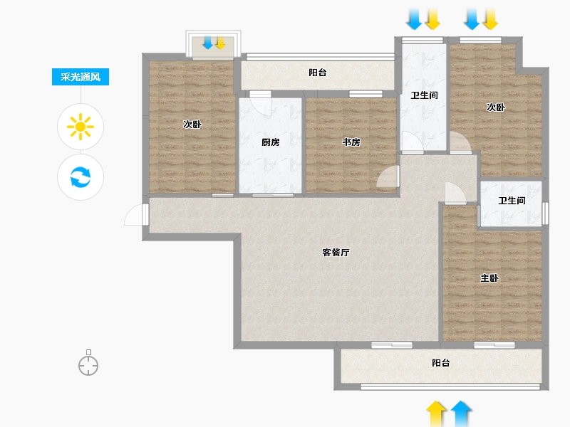 江西省-九江市-新城国际-137.26-户型库-采光通风