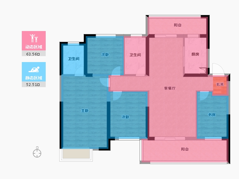 安徽省-阜阳市-祥源生态城-102.99-户型库-动静分区