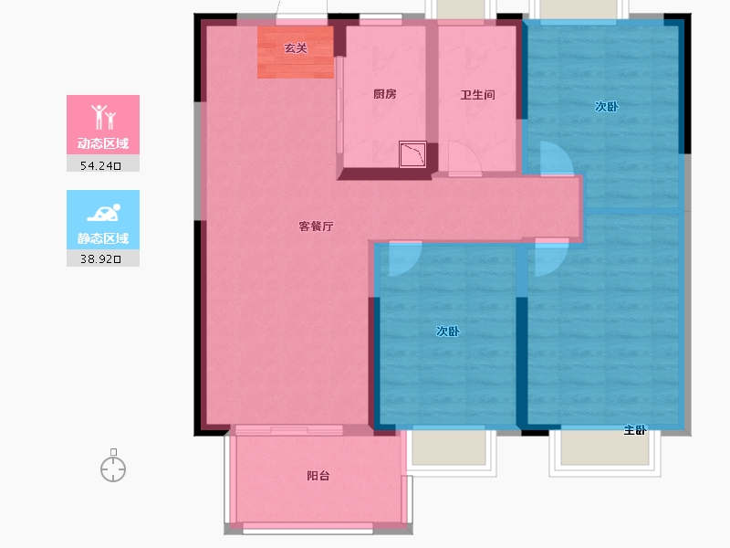 安徽省-阜阳市-祥源生态城-83.00-户型库-动静分区