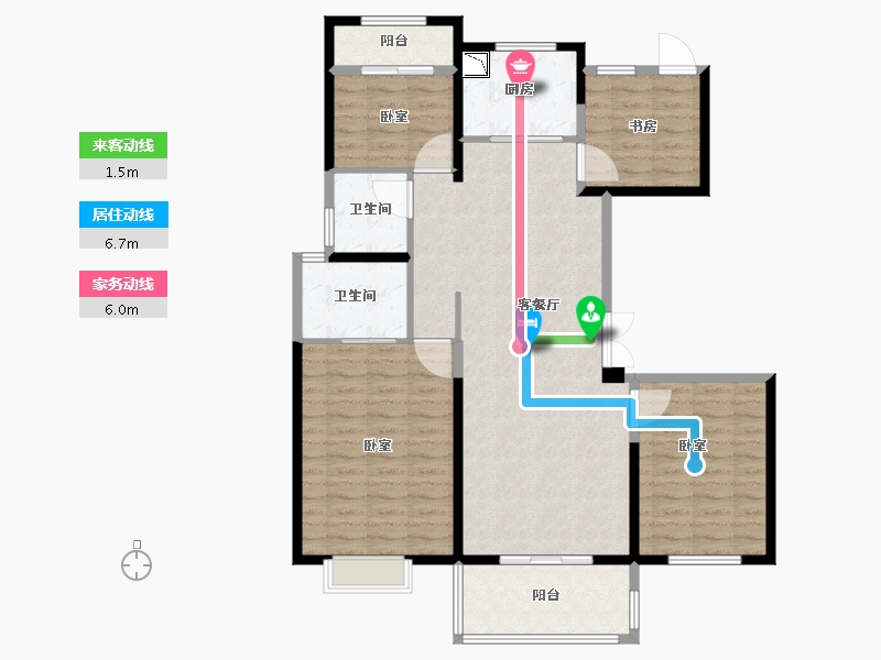 浙江省-宁波市-中梁象山中心大厦-109.58-户型库-动静线