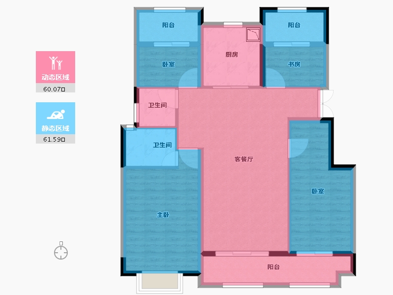 浙江省-宁波市-中梁象山中心大厦-109.58-户型库-动静分区