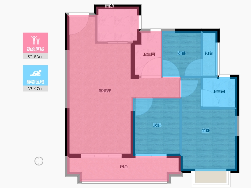 福建省-漳州市-中骏丽景府-82.00-户型库-动静分区