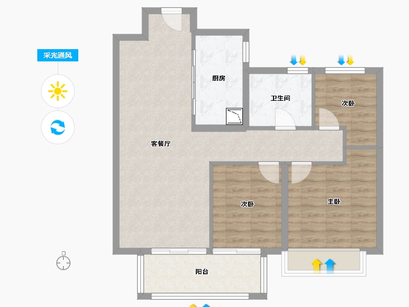 江苏省-徐州市-银城·致享城-78.76-户型库-采光通风