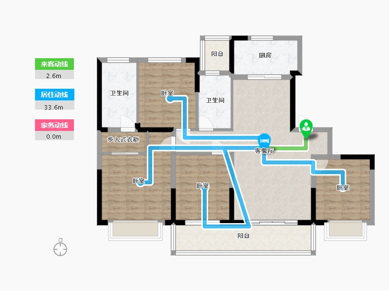 浙江省-宁波市-润曦府-111.00-户型库-动静线