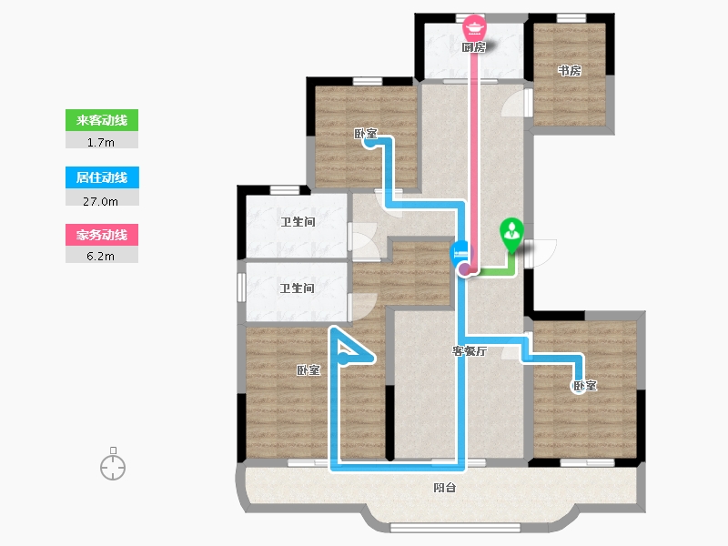 浙江省-嘉兴市-金昌香湖印-106.43-户型库-动静线