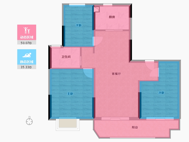 江苏省-南通市-碧桂园十里江山-77.00-户型库-动静分区