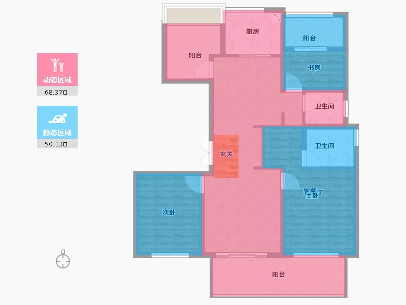 安徽省-阜阳市-阜阳同昇·玫瑰庄园-106.00-户型库-动静分区