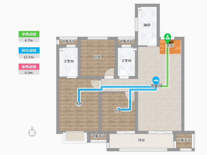 浙江省-台州市-绿地德加公馆-96.00-户型库-动静线