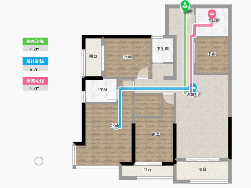 福建省-福州市-群升江山城-106.09-户型库-动静线