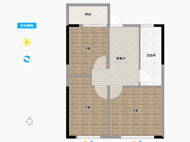 福建省-漳州市-宸洲尚品府-94.30-户型库-采光通风