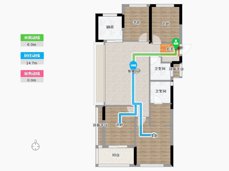 浙江省-台州市-滨江金科锦湖园-97.34-户型库-动静线