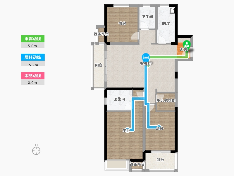 江苏省-常州市-美的国宾府住宅-102.00-户型库-动静线