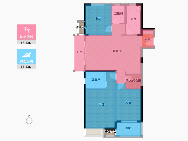 江苏省-常州市-美的国宾府住宅-102.00-户型库-动静分区