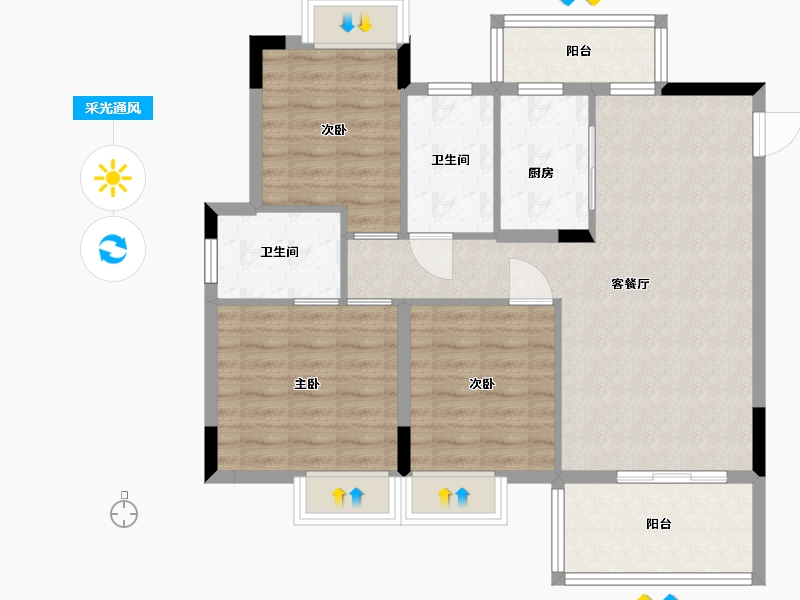 江西省-九江市-中建投优品尚城-88.35-户型库-采光通风