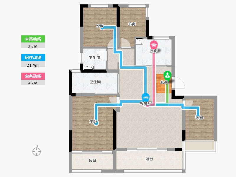 浙江省-台州市-万科心海上城-103.96-户型库-动静线