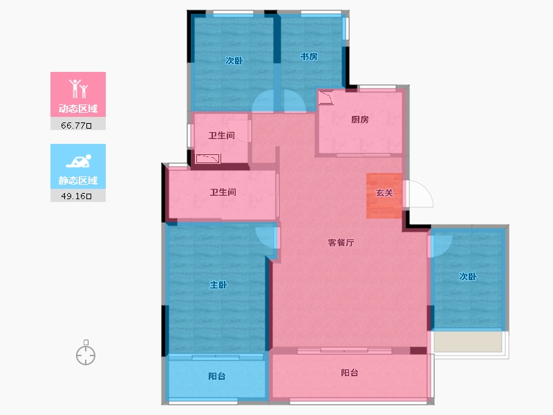 浙江省-台州市-万科心海上城-103.96-户型库-动静分区