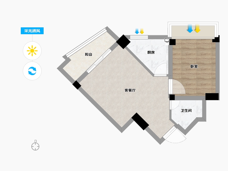 福建省-泉州市-湖光山舍-41.36-户型库-采光通风