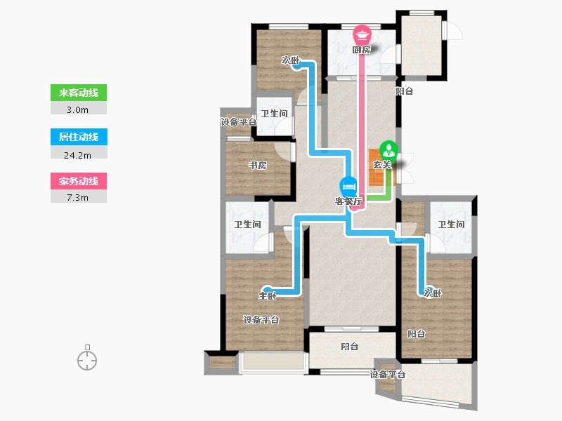 江苏省-常州市-万泰国际广场檀香湾-142.00-户型库-动静线