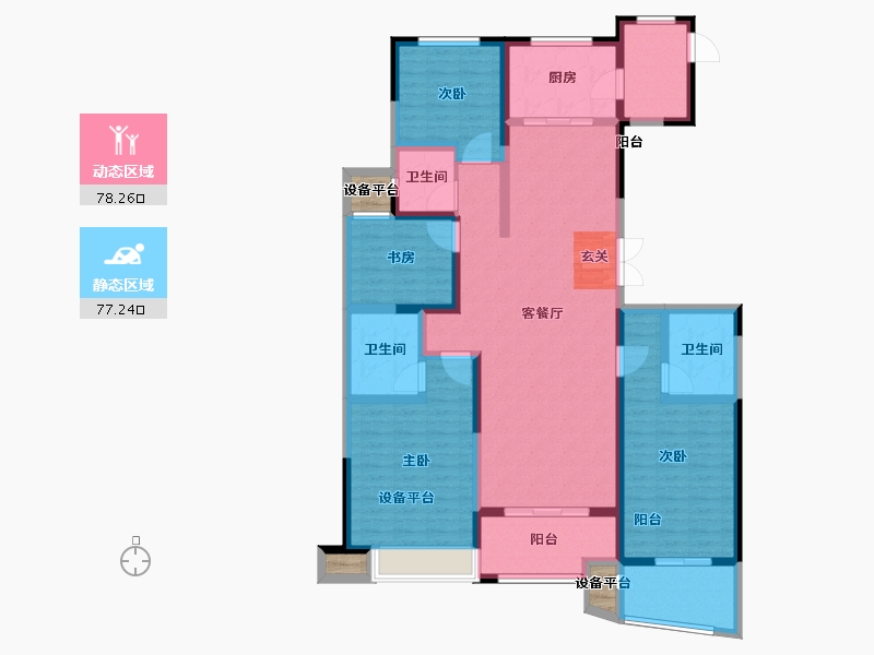 江苏省-常州市-万泰国际广场檀香湾-142.00-户型库-动静分区