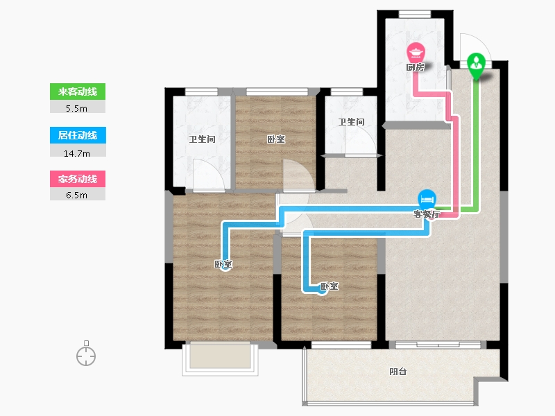 浙江省-宁波市-海泉湾-89.01-户型库-动静线