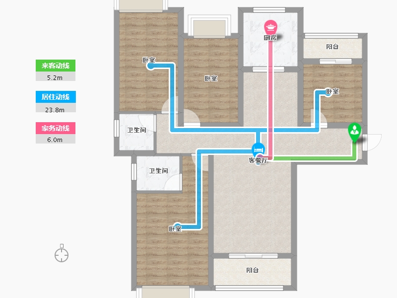 江西省-上饶市-翼天学府-105.98-户型库-动静线