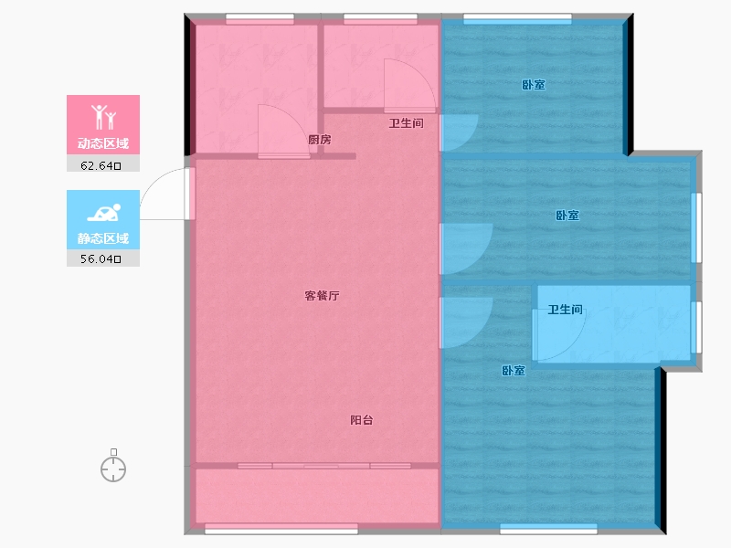 辽宁省-盘锦市-财富江南-110.01-户型库-动静分区