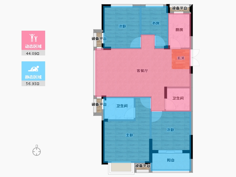 浙江省-台州市-君泰学府-94.00-户型库-动静分区