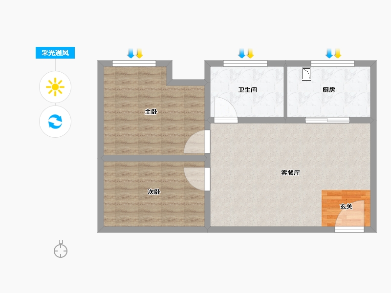 安徽省-阜阳市-阜阳国际汽配城-72.00-户型库-采光通风