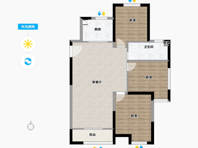 山东省-青岛市-青特赫府二期-85.00-户型库-采光通风