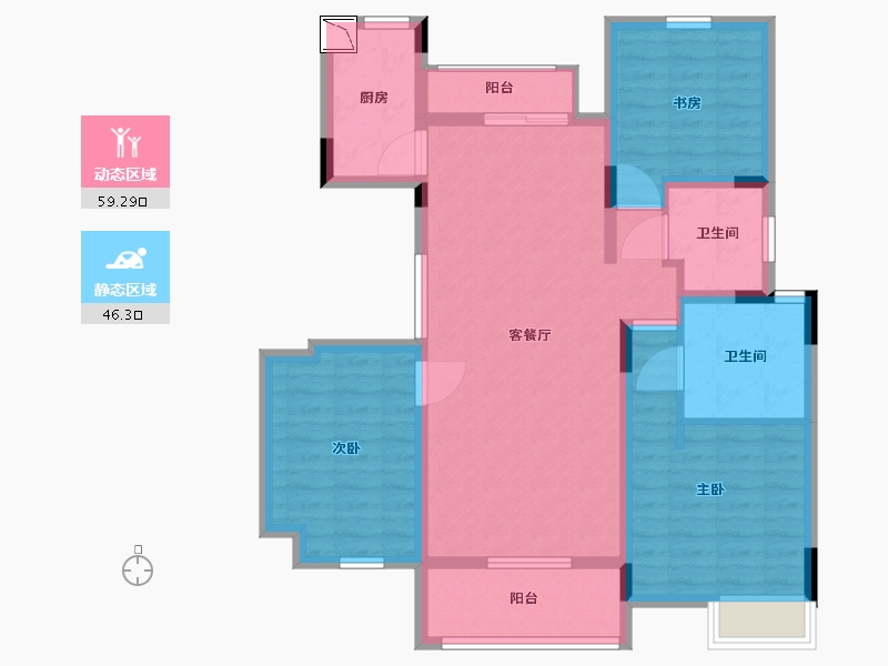 江西省-南昌市-新力帝泊湾-94.01-户型库-动静分区