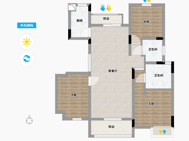 江西省-南昌市-新力帝泊湾-94.01-户型库-采光通风