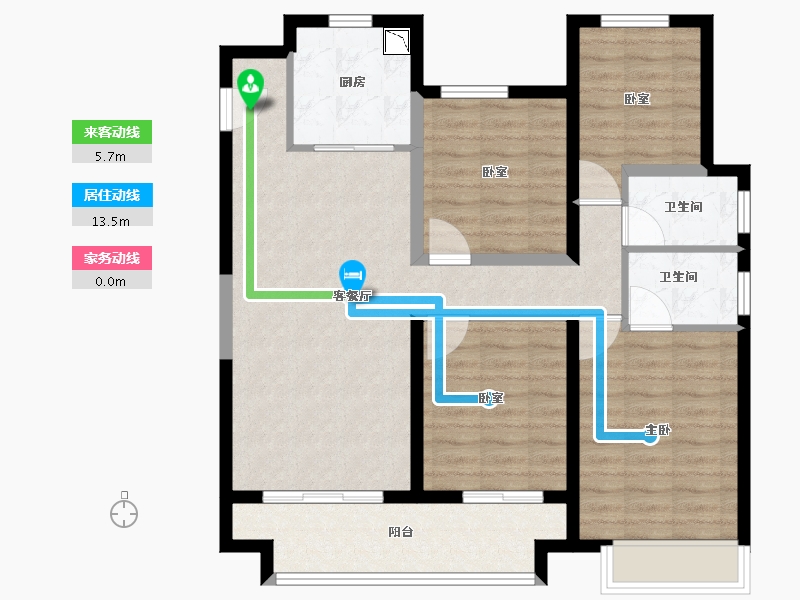 浙江省-宁波市-云都会府-95.00-户型库-动静线