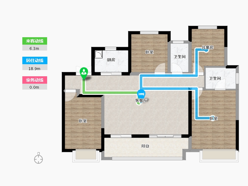 浙江省-宁波市-云都会府-114.00-户型库-动静线