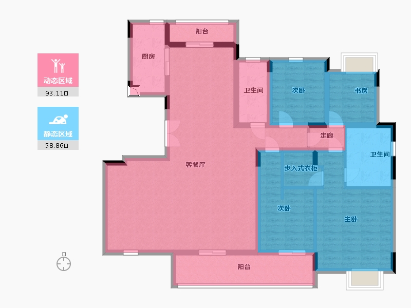 江西省-南昌市-新力帝泊湾-136.00-户型库-动静分区