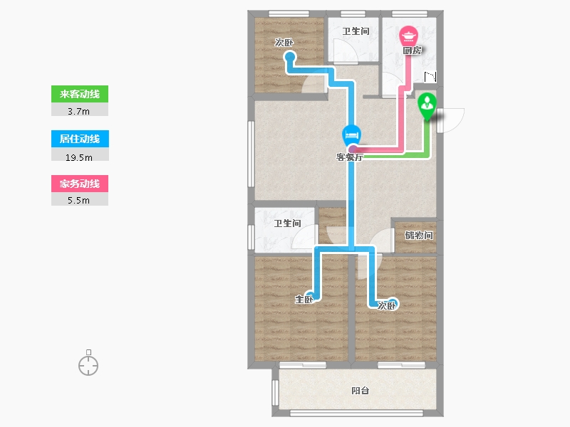 江苏省-徐州市-银城·致享城-88.00-户型库-动静线