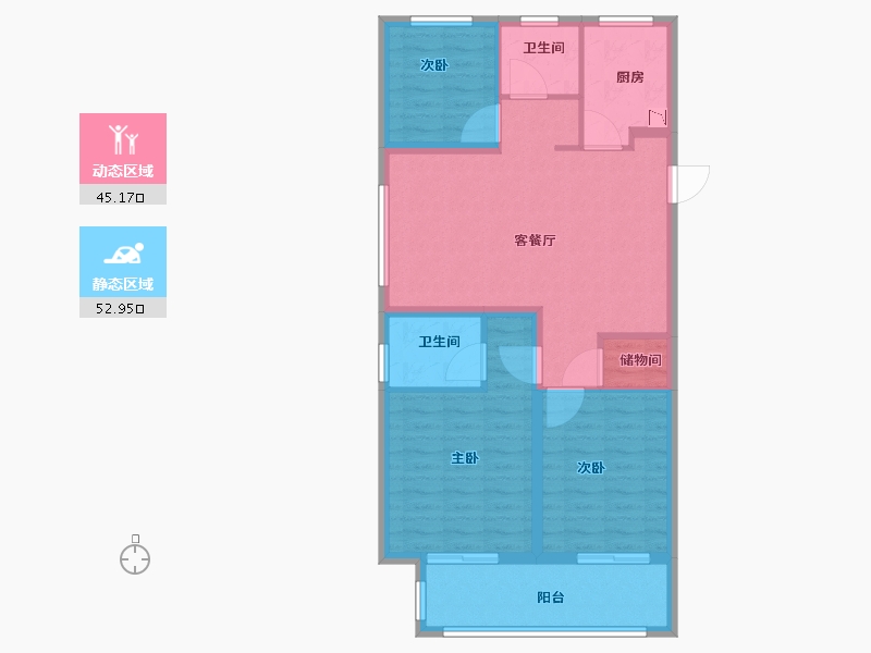 江苏省-徐州市-银城·致享城-88.00-户型库-动静分区